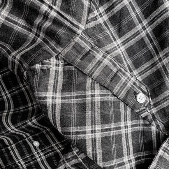 Dickies Long Sleeve Button Up Shirt Men's Size Medium Black Plaid Vintage Y2k - Picture 8 of 12